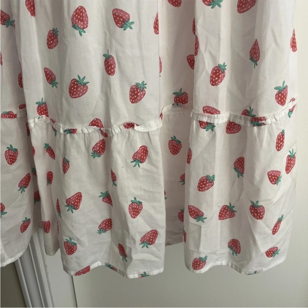J. Crew Factory White Smocked Maxi Dress with Strawberry Print 🍓Size 2X - Picture 8 of 10